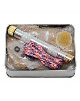 Fire Piston Kit- Firestarter Kit with Char Cloth, Cord, and Tinder, Survivalist and Prepper Gift