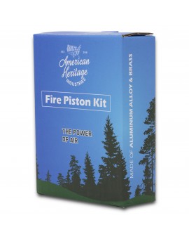 Fire Piston Kit- Firestarter Kit with Char Cloth, Cord, and Tinder, Survivalist and Prepper Gift