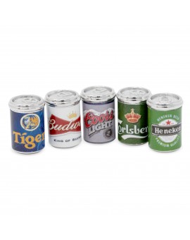 Dollhouse Beer Cans- Set of 5 1:12 Scale Dollhouse Beer Cans, with Realistic Looking Mini Beer Cans