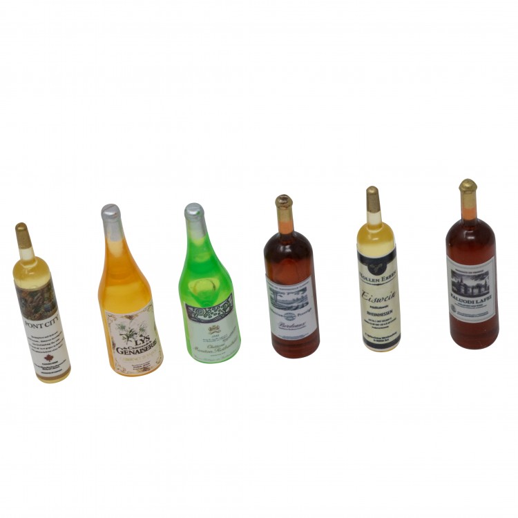 LUOZZY 16 Pcs Miniature Dollhouse Wine Bottles & Glasses - 1:12 Scale Miniature Accessories