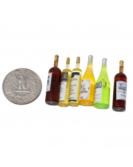 Dollhouse Wine Bottles- Miniature Wine Bottles for 1:12 Scale Dollhouses, Wine Bottle Set for Dolls