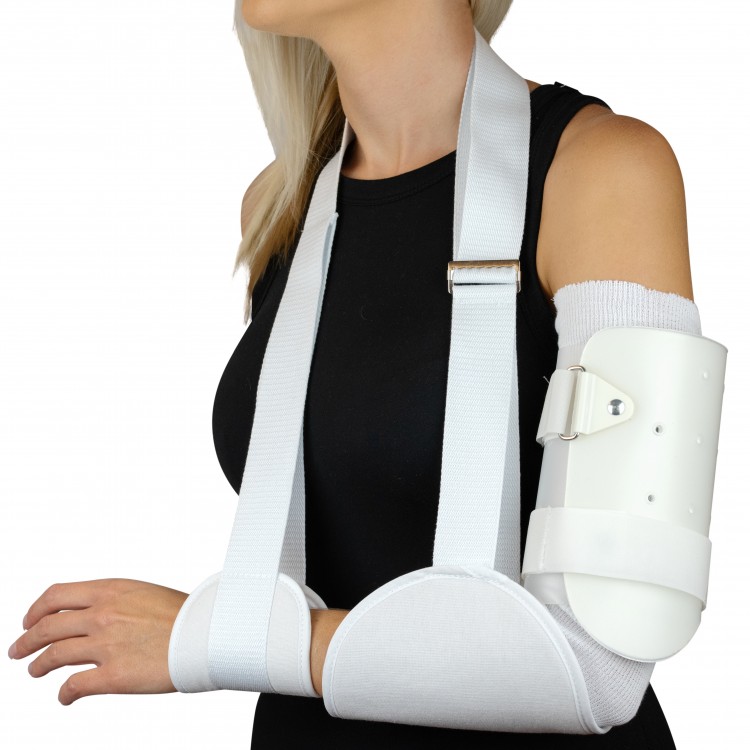 Humeral Brace- Soft Lined orthosis for Support of humeral fractures While Allowing for Full ROM for Elbow and Shoulder Joints